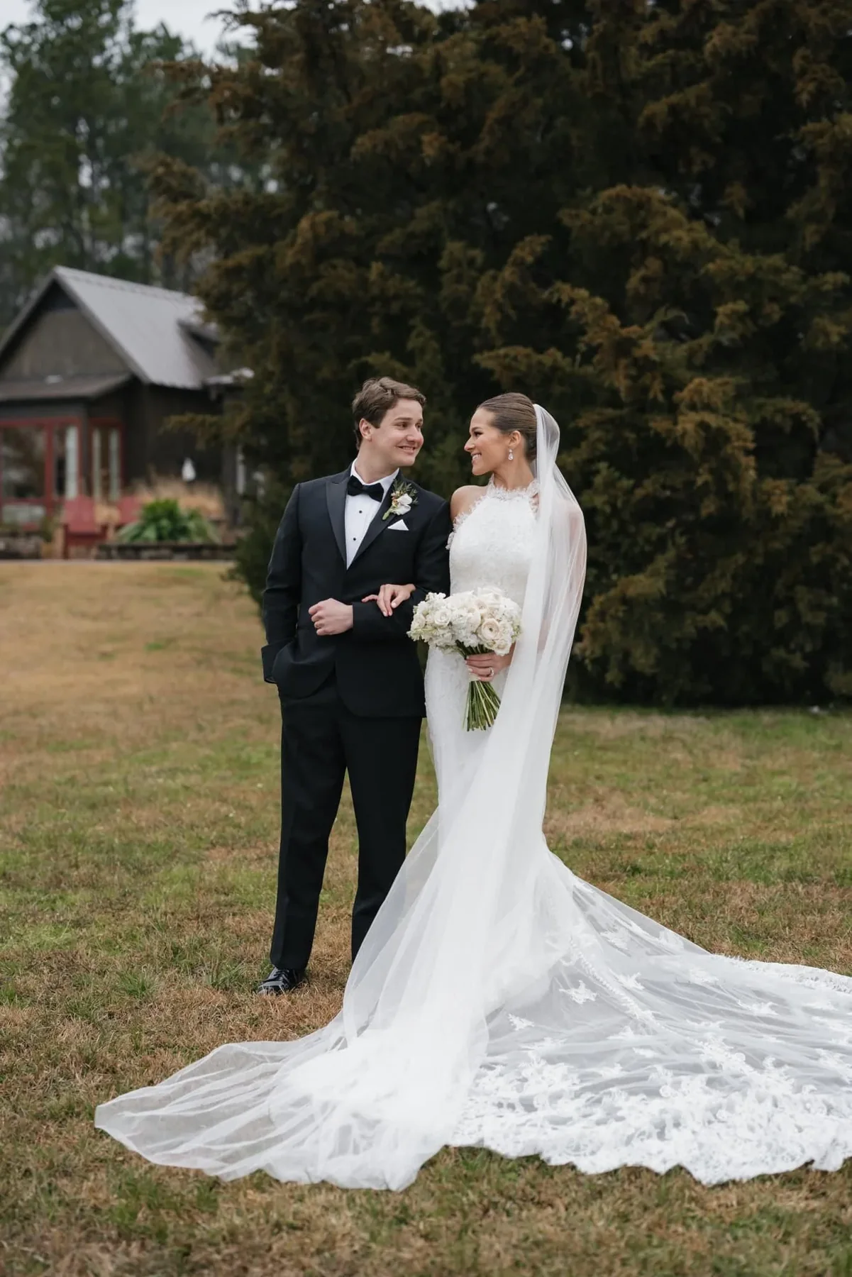 JP and Hailey Clark together on their wedding day