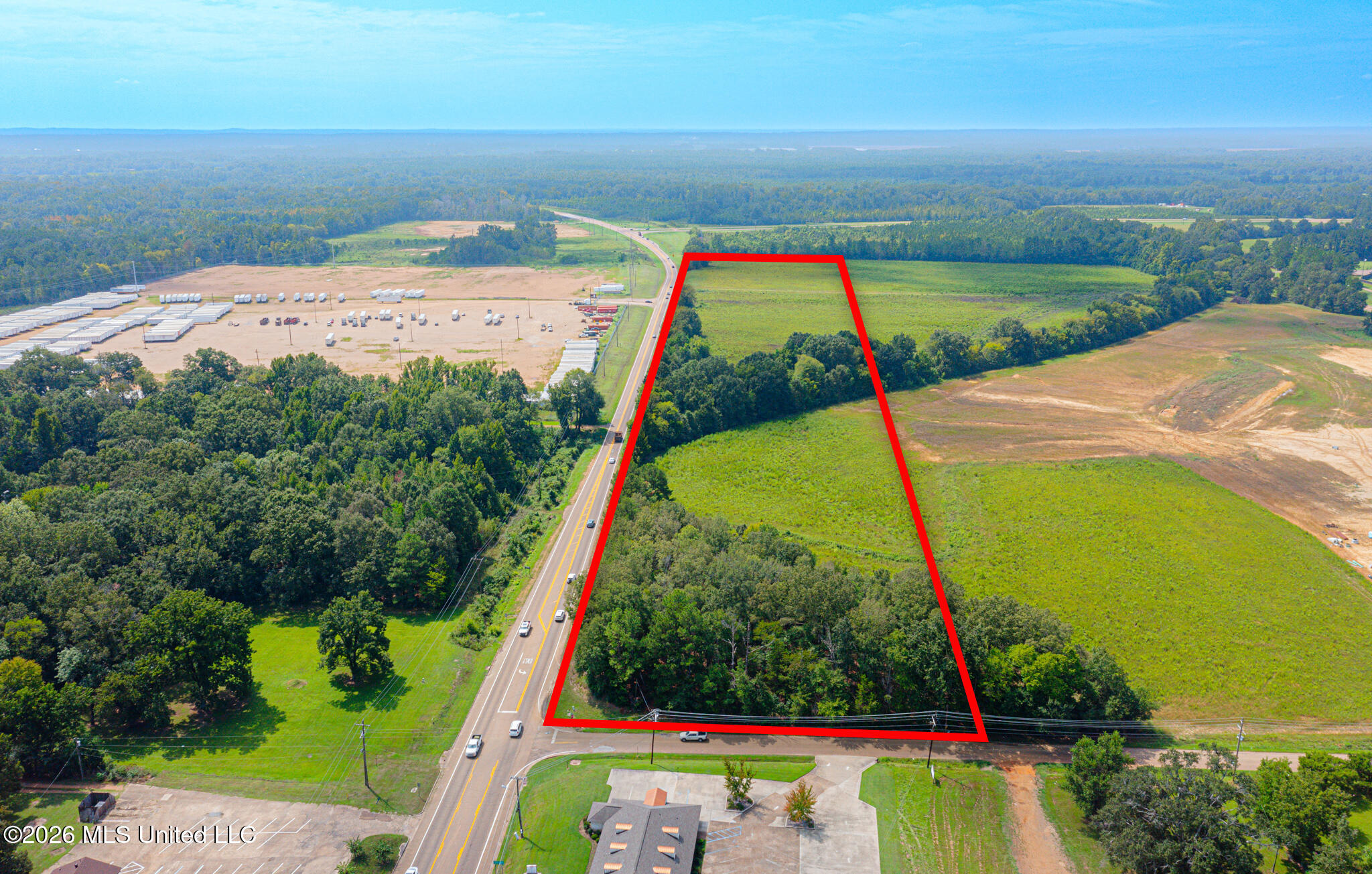 Aerial view of the Mississippi Highway 43 commercial property in Canton